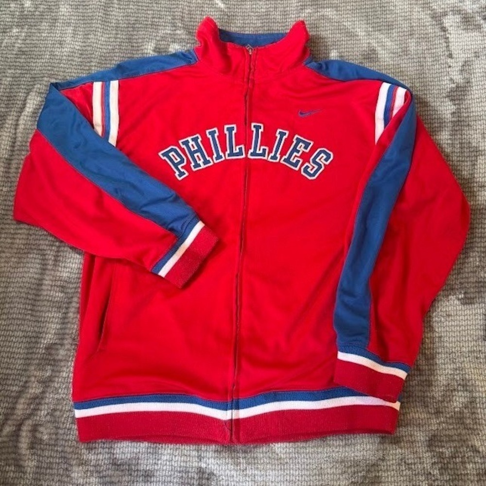 Vintage Nike Philadelphia Phillies Track Jacket Mens Blue Zip MLB Boys XL